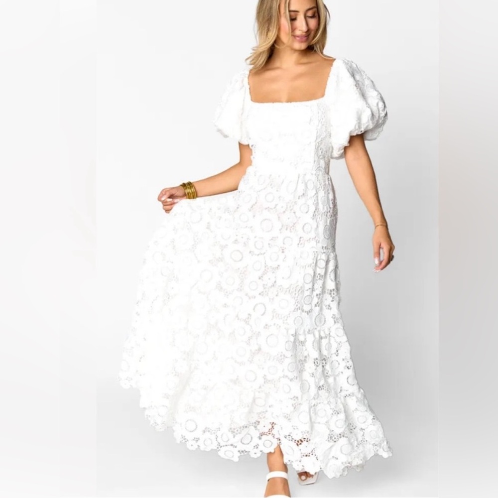Buddy Love white lace maxi dress, XS